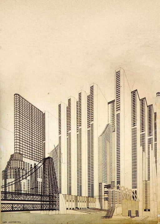 Antonio Sant'Elia 'Manifesto of Futurist Architecture, 1', Italy, 1914, Reproduction 250gsm A4 & A3 Vintage Italian Futurism Poster Print wall art poster – printed in Yorkshire