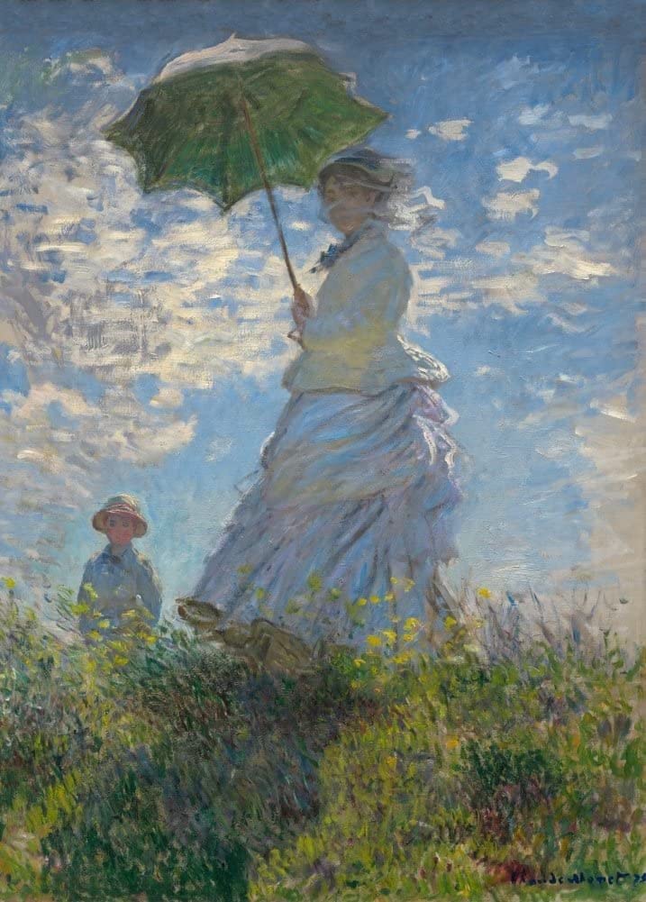 Claude Monet 'Woman with a Parasol. Madame Monet and her Son, Detail', France, 1875, Impressionism, Reproduction 250gsm A4 & A3 Vintage Classic Art Poster Print wall art poster – printed in Yorkshire