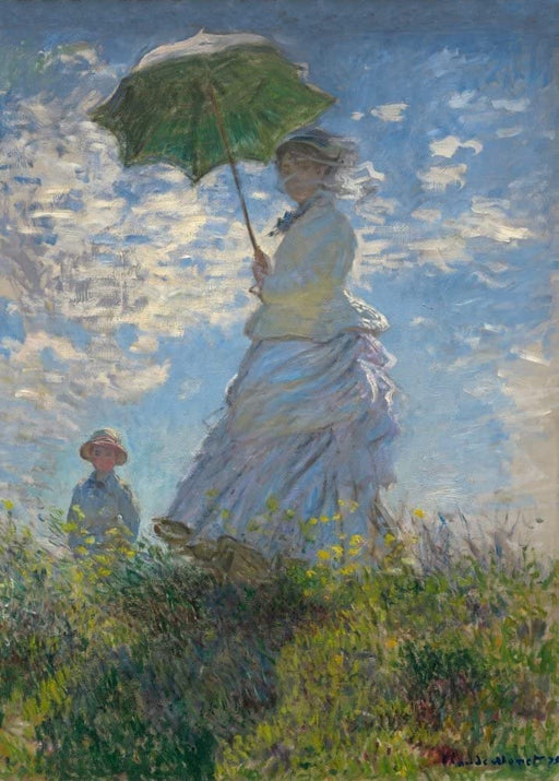 Claude Monet 'Woman with a Parasol. Madame Monet and her Son, Detail', France, 1875, Impressionism, Reproduction 250gsm A4 & A3 Vintage Classic Art Poster Print wall art poster – printed in Yorkshire