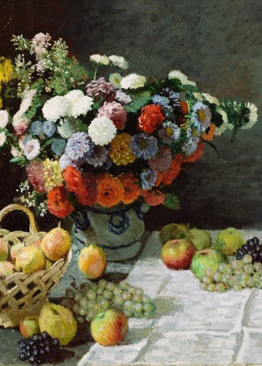 Claude Monet 'Still Life with Flowers and Fruit, Detail', France, 1869, Impressionism, Reproduction 250gsm A4 & A3 Vintage Classic Art Poster Print wall art poster – printed in Yorkshire