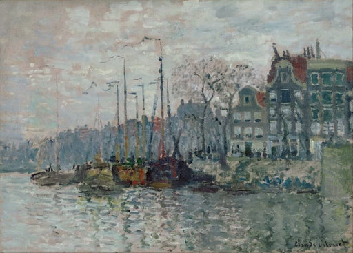 Claude Monet 'View of The Prins Hendrikkade and The Kromme Waal in Amsterdam', France, 1874, Impressionism, Reproduction 250gsm A4 & A3 Vintage Classic Art Poster Print wall art poster – printed in Yorkshire