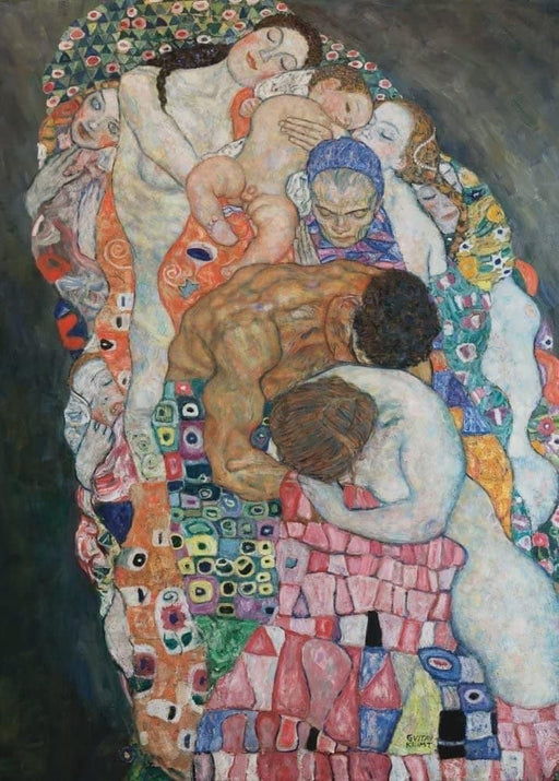 Gustav Klimt 'Death and Life, Further Detail', Austria, 1910-1915, Reproduction 200gsm A4 and A3 Vintage Classic Art Poster wall art poster – printed in Yorkshire
