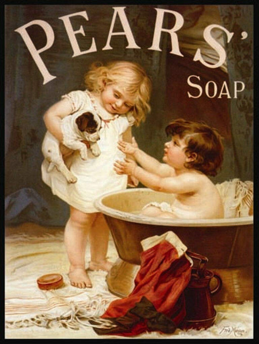 Pears Soap - Puppy Bath Time Vintage Poster Wall Art A3 & A4 Print wall art poster – printed in Yorkshire
