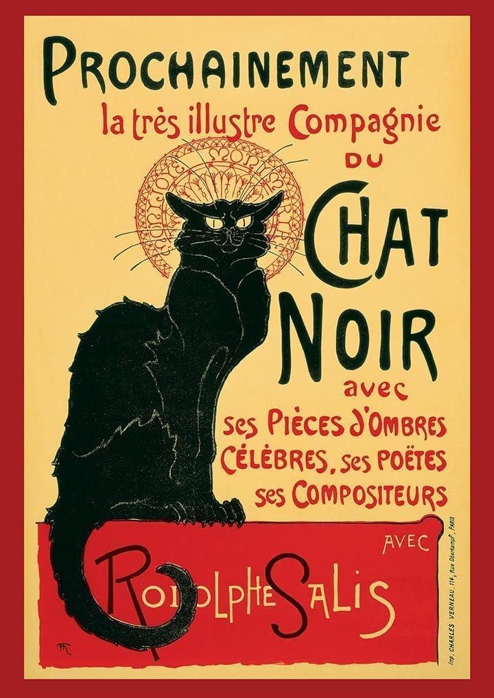Vintage advertisement Poster Classic French Le Chat Noir Reproductions Gloss print Wall Art A4 & A3 wall art poster – printed in Yorkshire