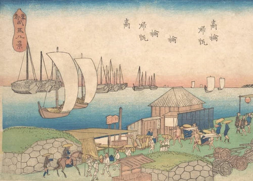 RPW Roystone Print Works Hiroshige 'River View at Takanawa', Japan, 19th Century, Reproduction gloss A4 & A3 Vintage Classic Ukiyo-e Art Poster wall art poster – printed in Yorkshire