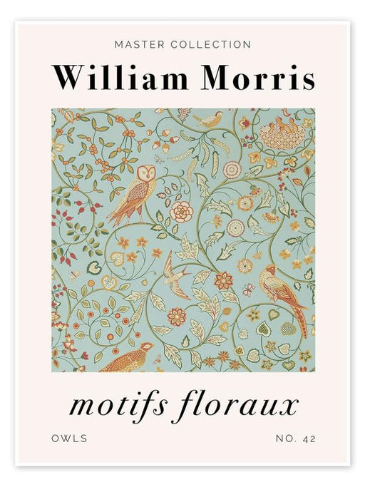 William Morris Motifs Floraux Owls No 42 Vintage Floral Print Wall Art Poster Arts & Crafts Botanical Flower Home Decor Poster Print wall art poster – printed in Yorkshire