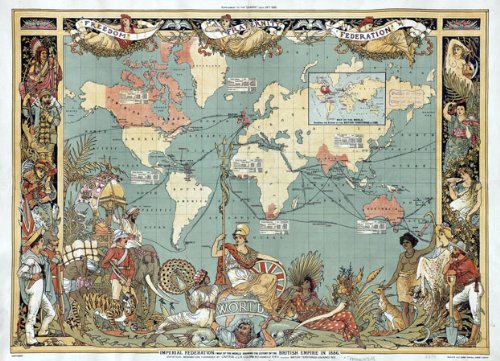 Vintage Old 1886 British Empire Map Of The World Poster Wall Art A3 & A4 Re-Print wall art poster – printed in Yorkshire