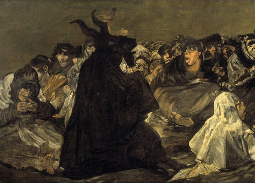 RPW Roystone Print Works Vintage Occult and Magic 'The Coven, Detail', from 'The Black Paintings', by Francisco Goya, Spain, 1819-23, Reproduction 250gsm Gloss A4 & A3 Vintage Poster wall art poster – printed in Yorkshire