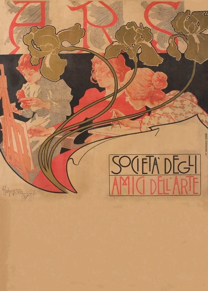 Adolfo Hohenstein 'Ars', Germany, 1897, Reproduction Vintage 250gsm Classic Art Nouveau Poster Print wall art poster – printed in Yorkshire