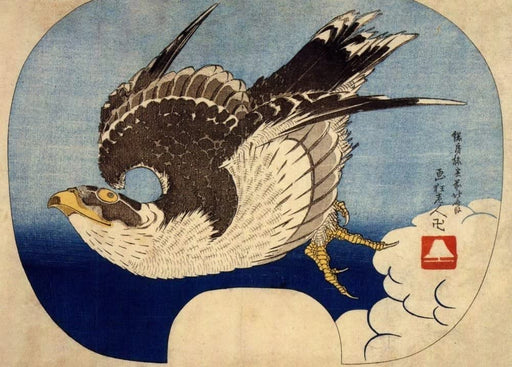 RPW Roystone Print Works Hokusai 'Flying Falcon', Japan, 18-19th Century, Reproduction gloss A4 & A3 Ukiyo-e Classic Art Poster wall art poster – printed in Yorkshire