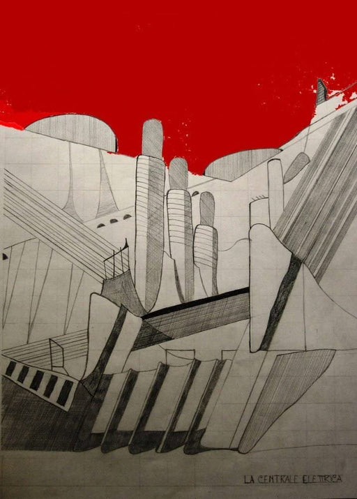 Antonio Sant'Elia 'La Centrale Elettrica', Italy, 1914, Reproduction 250gsm A4 & A3 Vintage Italian Futurism Poster Print wall art poster – printed in Yorkshire