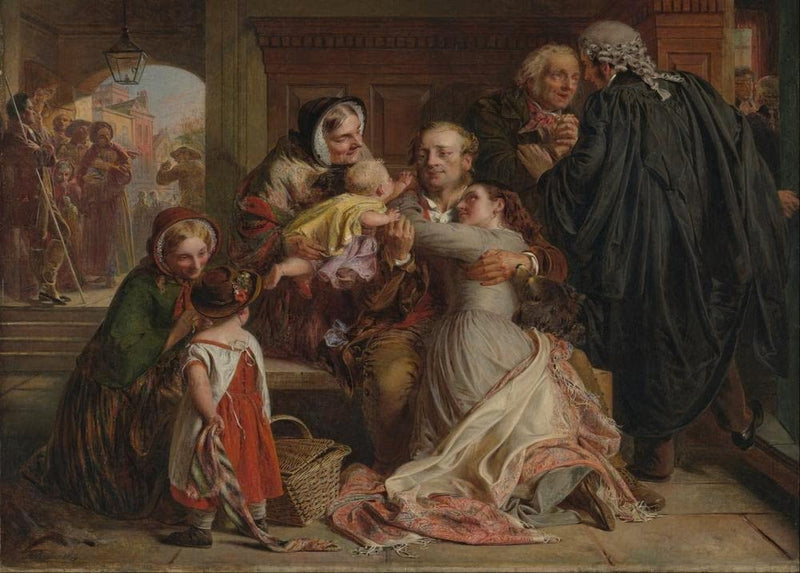 Abraham Solomon 'Not Guilty, detail', England, 1859, 250gsm A4 & A3 Classic Art Poster Print wall art poster – printed in Yorkshire