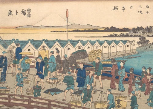 RPW Roystone Print Works Hiroshige 'Nihon Bashi', Japan, 19th Century, Reproduction gloss A4 & A3 Vintage Classic Ukiyo-e Art Poster wall art poster – printed in Yorkshire