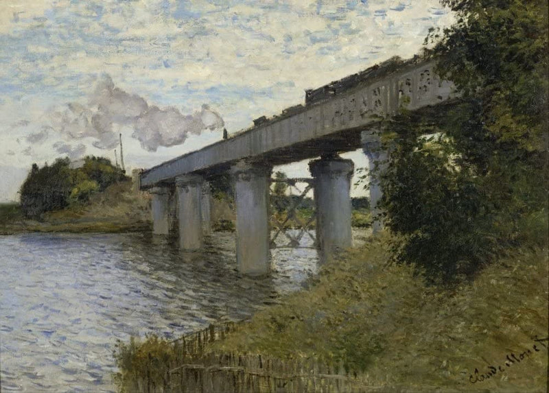 Claude Monet 'The Railroad Bridge in Argenteuil', France, 1873-74, Impressionism, Reproduction 250gsm A4 & A3 Vintage Classic Art Poster Print wall art poster – printed in Yorkshire
