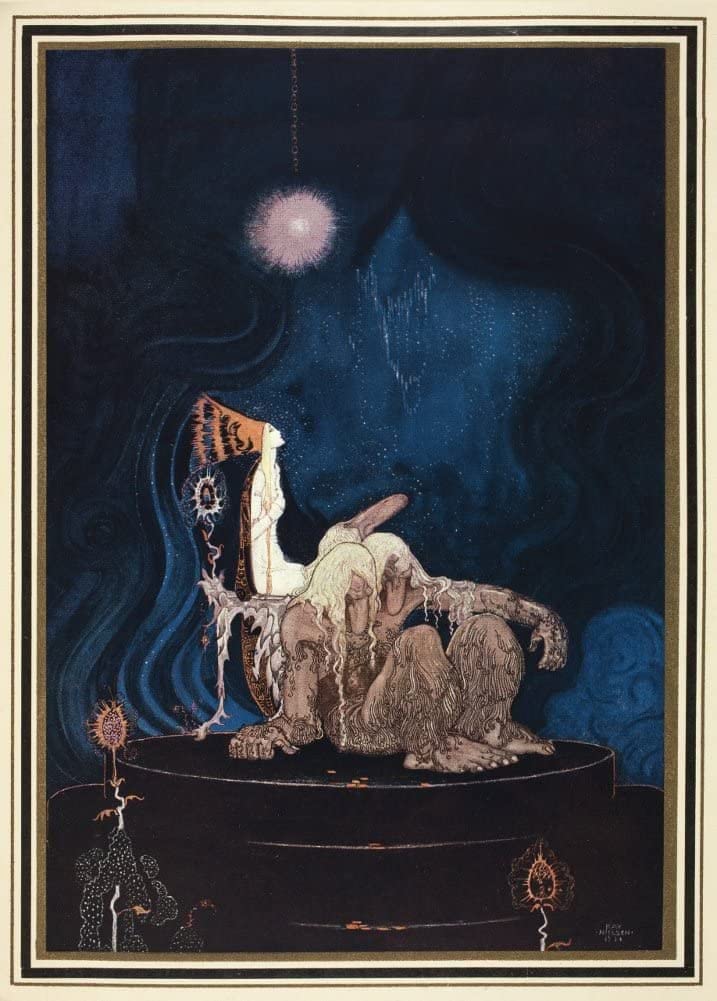 Kay Nielsen 'The Three Princesses in The Blue Mountain', from 'East of The Sun and West of The Moon', Denmark, 1914, Reproduction 250gsm A4 & A3 Vintage Classic Art Nouveau Poster wall art poster – printed in Yorkshire