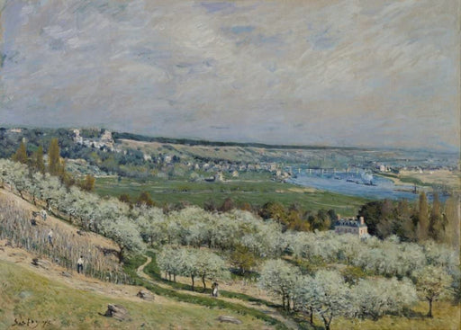 Alfred Sisley 'The Terrace at Saint-Germain, Spring', 1875, British, Impressionism, Reproduction 250gsm A4 & A3 Vintage Classic Art Poster Print wall art poster – printed in Yorkshire