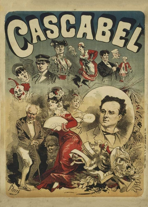 RPW Roystone Print Works Jules Cheret 'Cascabel', France, 1877-79, Reproduction 250gsm A4 & A3 Vintage Classic Art Nouveau Poster wall art poster – printed in Yorkshire