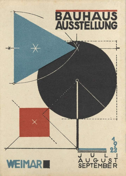 RPW Roystone Print Works Vintage Bauhaus 'The 1923 Bauhaus Exhibition', Germany, Herbert Bayer, Reproduction 250gsm Gloss A4 & A3 Vintage Bauhaus Poster wall art poster – printed in Yorkshire