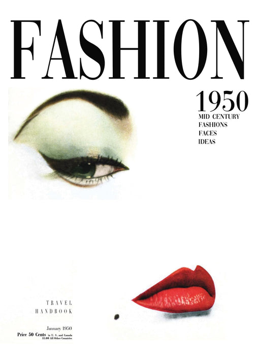Vintage Magazine Art Cover FASHION 1950 Eye and lips Beuty wall art poster print wall art poster – printed in Yorkshire