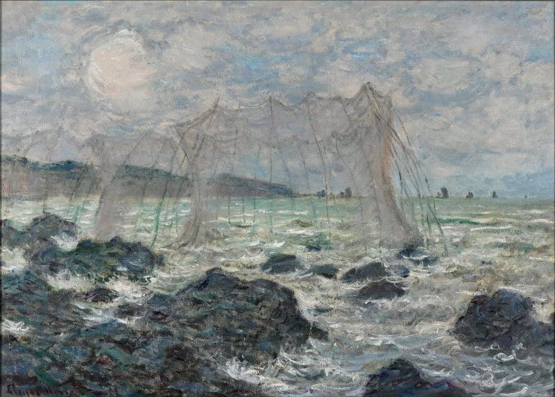 Claude Monet 'Fishing Nets at Pourville', France, 1882, Impressionism, Reproduction 250gsm A4 & A3 Vintage Classic Art Poster Print wall art poster – printed in Yorkshire