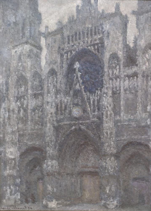 Claude Monet 'The Cathedral in Rouen, The Portal, Grey Weather', France, 1892, Impressionism, Reproduction 250gsm A4 & A3 Vintage Classic Art Poster Print wall art poster – printed in Yorkshire