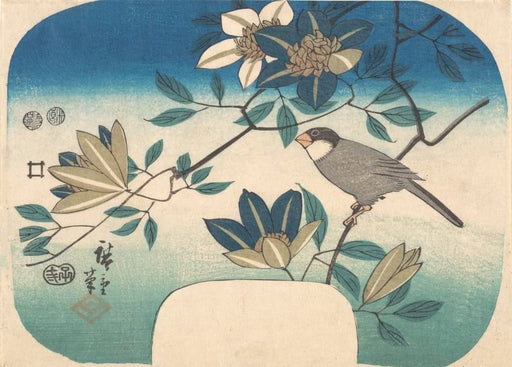 RPW Roystone Print Works Hiroshige 'Clematis and Bird', Japan, 19th Century, Reproduction gloss A4 & A3 Vintage Classic Ukiyo-e Art Poster wall art poster – printed in Yorkshire