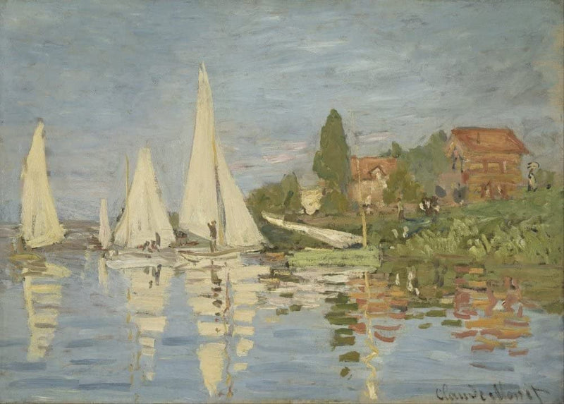 Claude Monet 'Regatta in Argenteuil', France, 1872, Impressionism, Reproduction 250gsm A4 & A3 Vintage Classic Art Poster Print wall art poster – printed in Yorkshire