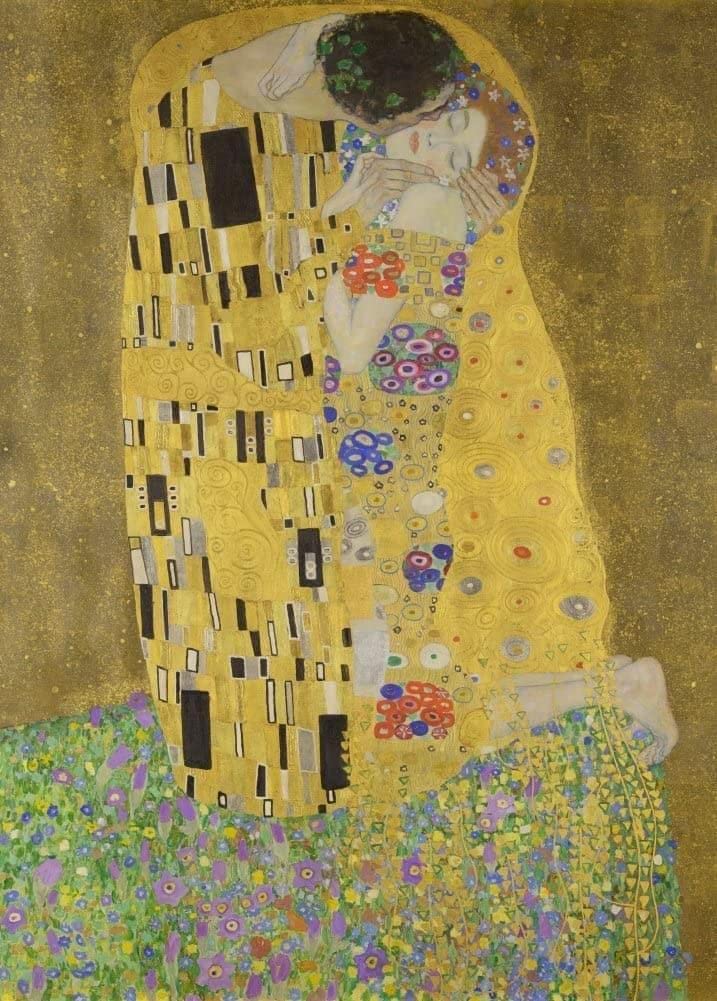 Gustav Klimt The Kiss Art nouveau Poster Art Print A4 and A3 wall art poster – printed in Yorkshire