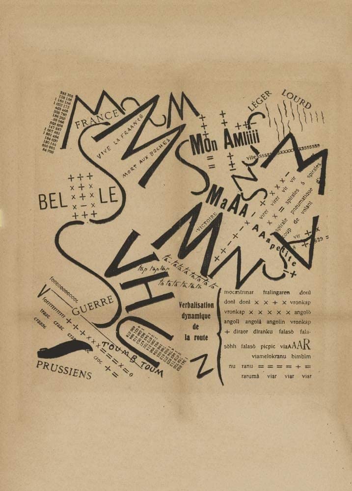 RPW Roystone Print Works Vintage Futurism 'After The Marne, Joffre Visited The Front of an Automobile', Italy, 1919, Filippo Tommaso Marinetti, Reproduction 250gsm A4 & A3 Vintage Futurism Poster wall art poster – printed in Yorkshire