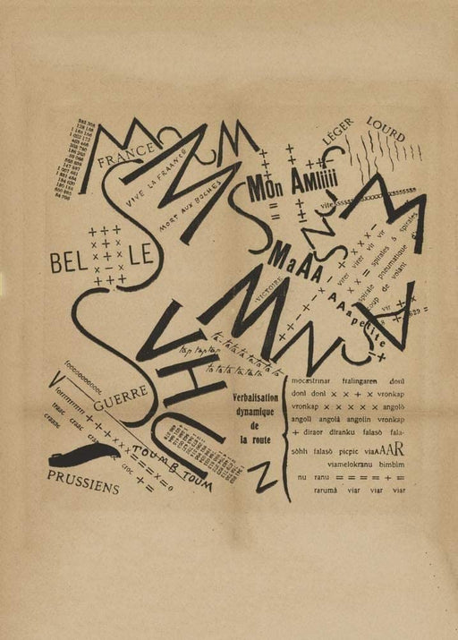 RPW Roystone Print Works Vintage Futurism 'After The Marne, Joffre Visited The Front of an Automobile', Italy, 1919, Filippo Tommaso Marinetti, Reproduction 250gsm A4 & A3 Vintage Futurism Poster wall art poster – printed in Yorkshire