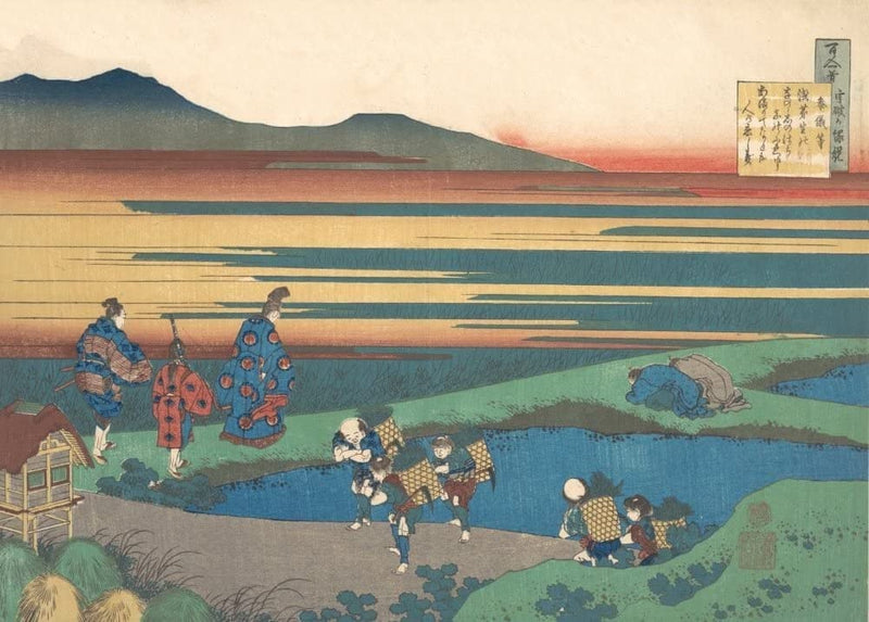 RPW Roystone Print Works Hokusai 'Poem by Sangi Hitoshi', Japan, 18-19th Century, Reproduction gloss A4 & A3 Ukiyo-e Classic Art Poster wall art poster – printed in Yorkshire