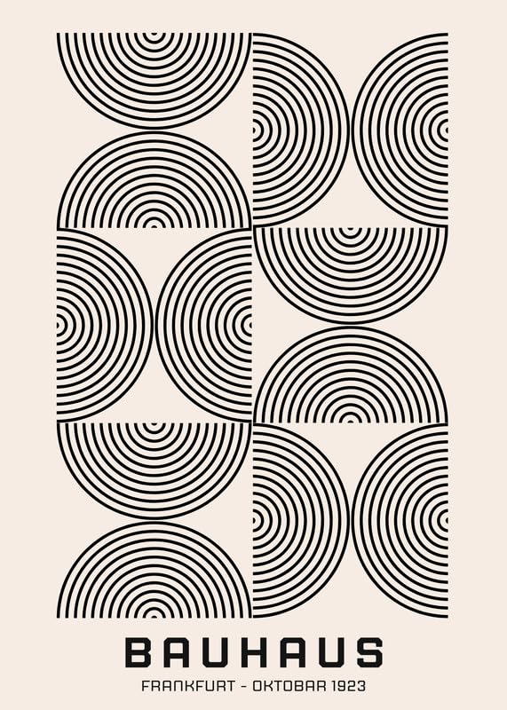 Bauhaus Style Print No. 7 Geometric Abstract Wall Art Poster Modern Minimalist Decor for Home, Office or Studio Framed or Unframed wall art poster – printed in Yorkshire