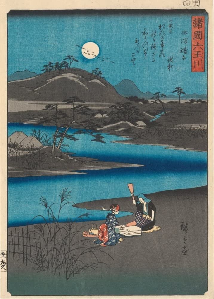 RPW Roystone Print Works Hiroshige 'Six Tamagawa Rivers from Various Provinces', Japan, 19th Century, Reproduction gloss A4 & A3 Vintage Classic Ukiyo-e Art Poster wall art poster – printed in Yorkshire
