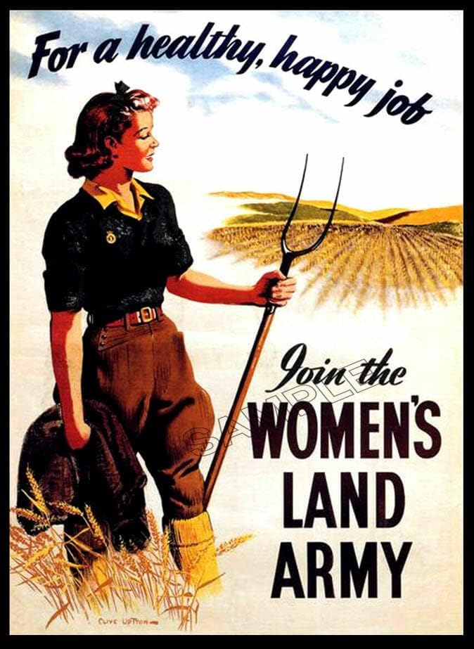 Women's Land Army Vintage Poster Photo WW2 Wall Art Picture Poster Print | wall art poster – printed in Yorkshire