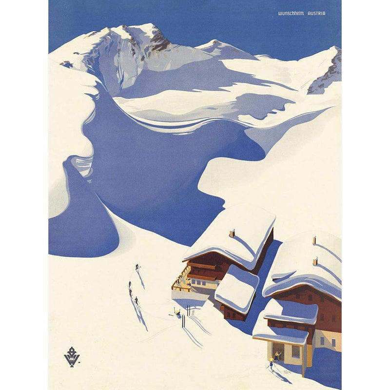 Travel Winter Sport Snow Ski Chalet Alps Austria Art Print Poster Wall DŽcor A4 and A3 wall art poster – printed in Yorkshire