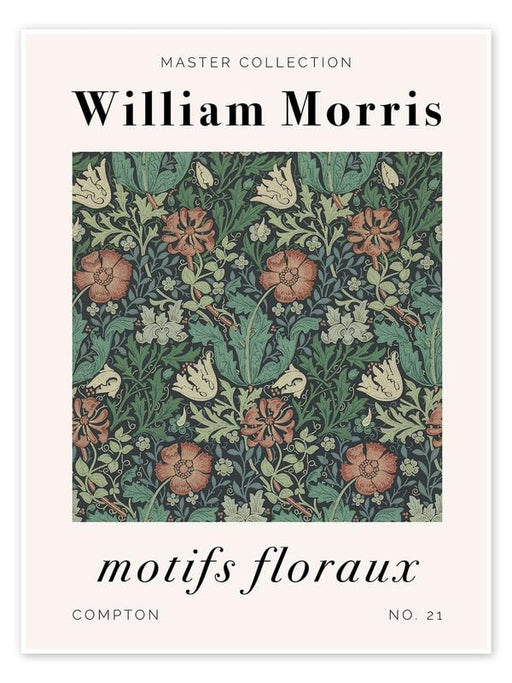 William Morris Motifs Floraux Compton No 21 Vintage Floral Print Wall Art Poster Arts & Crafts Botanical Flower Home Decor Poster Print wall art poster – printed in Yorkshire