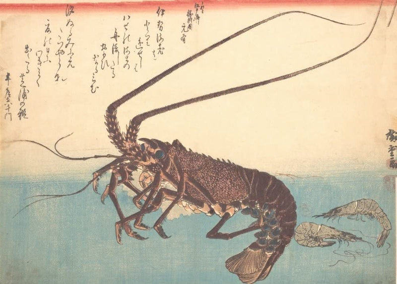 RPW Roystone Print Works Hiroshige 'Ise EBI and Shiba EbiI', Japan, 19th Century, Reproduction gloss A4 & A3 Vintage Classic Ukiyo-e Art Poster wall art poster – printed in Yorkshire