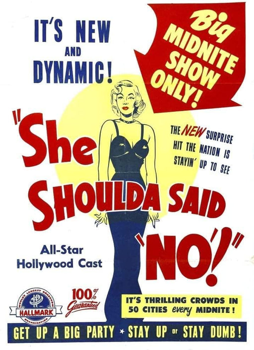 RPW Roystone Print Works Vintage Anti-Drug Propaganda 'She Shoulda Said No!', U.S.A, 1936, Reproduction 250gsm A4 & A3 Classic Vintage Poster wall art poster – printed in Yorkshire