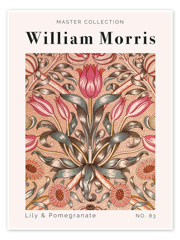 William Morris lily and pomegranate Vintage Floral Print Wall Art Poster Arts & Crafts Botanical Flower Home Decor Poster Print wall art poster – printed in Yorkshire