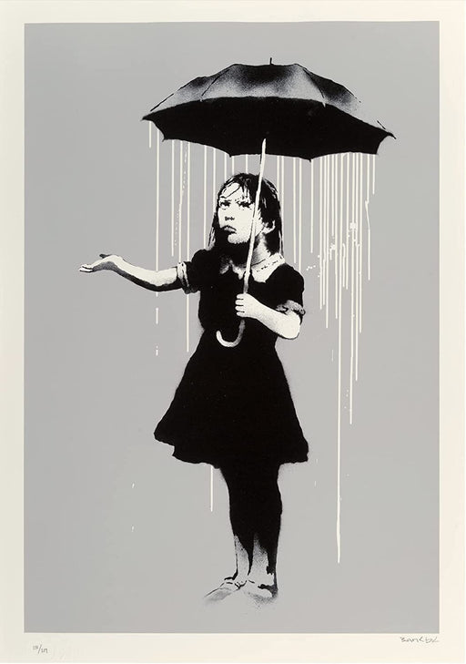 Banksy NOLA White Rain Reproduction Wall Art Poster print wall art poster – printed in Yorkshire