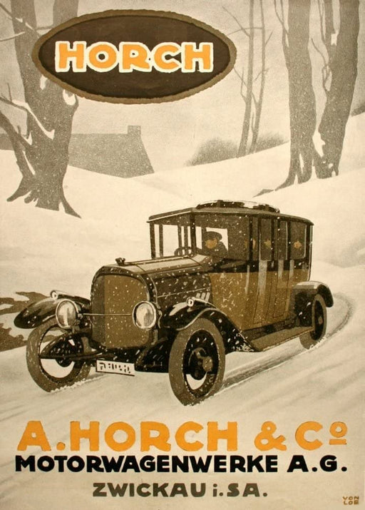 RPW Roystone Print Works Vintage Automobile 'Horch', Germany, 1914-18, Reproduction 250gsm A4 & A3 Vintage German WW1 Automobile Poster wall art poster – printed in Yorkshire