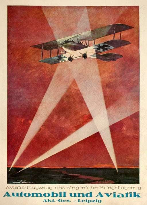 RPW Roystone Print Works Vintage German WW1 Propaganda 'Aviation Aeroplane and Automobile Manufacturers, Leipzig', Germany, 1914-18, Reproduction 250gsm A4 & A3 Vintage German Propaganda Poster wall art poster – printed in Yorkshire