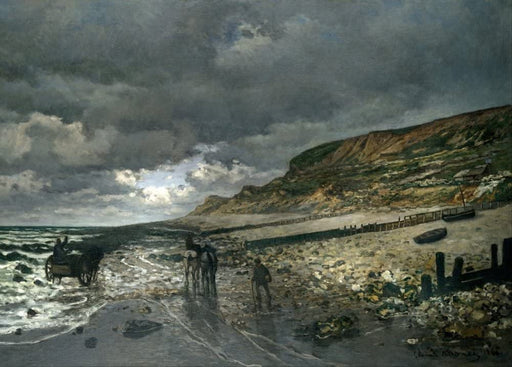 Claude Monet 'Heve Point at Low Tide, Detail', France, 1865, Impressionism, Reproduction 250gsm A4 & A3 Vintage Classic Art Poster Print wall art poster – printed in Yorkshire