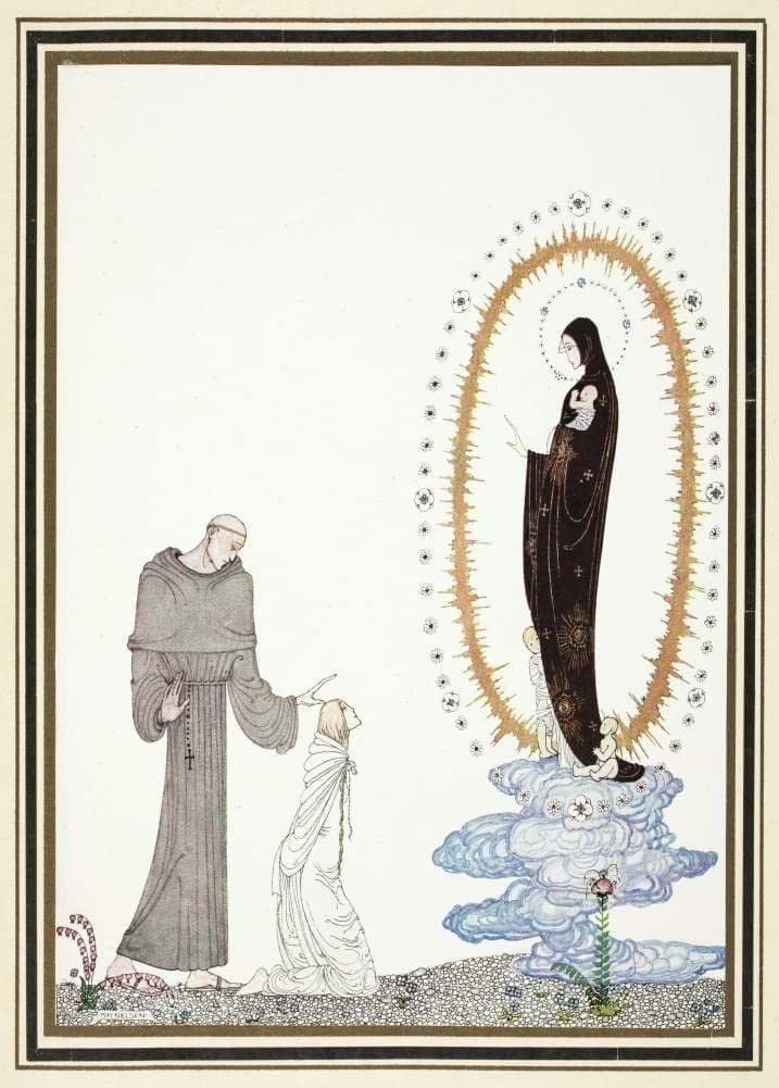 RPW Roystone Print Works Kay Nielsen 'The Lassie and her Godmother', from 'East of The Sun and West of The Moon', Denmark, 1914, Reproduction 250gsm A4 & A3 Vintage Classic Art Nouveau Poster wall art poster – printed in Yorkshire