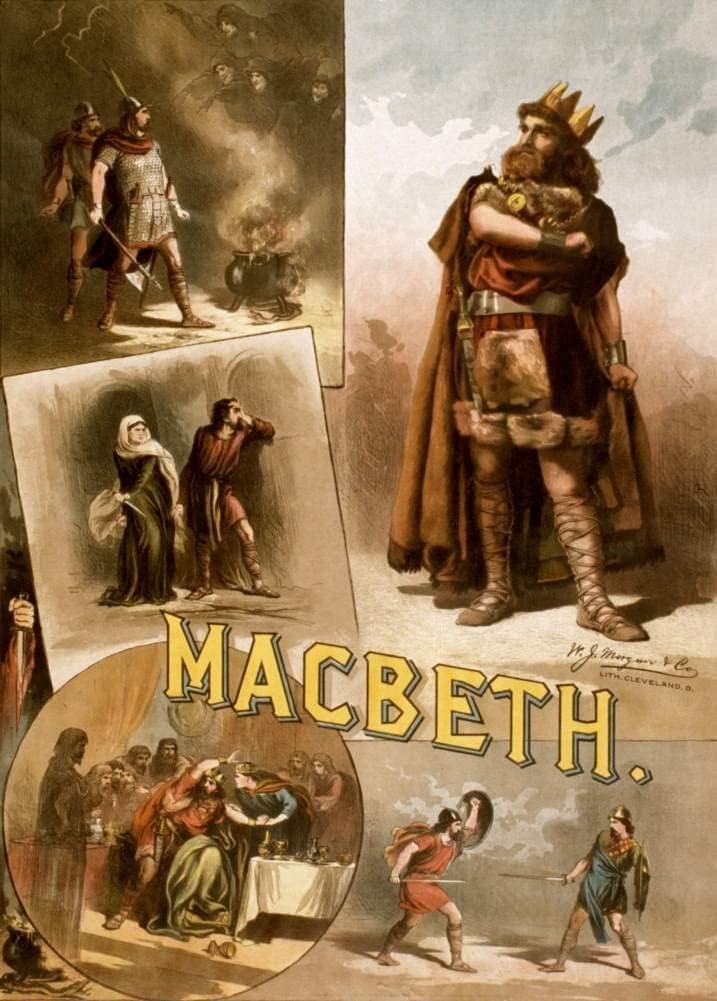 RPW Roystone Print Works Vintage Film and Theatre 'Shakespeare. Macbeth', U.S.A, 1884, Reproduction 250gsm A4 & A3 Vintage Shakespeare Poster wall art poster – printed in Yorkshire