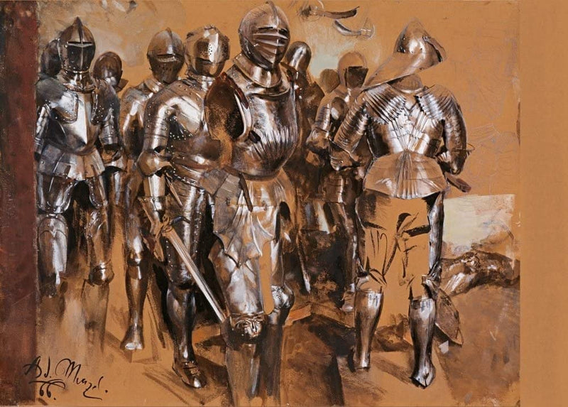 Adolph von Menzel 'Armour Chamber Fantasy', German Realism, 1866, Reproduction 250gsm A4 & A3 Vintage Classic Art Poster Print wall art poster – printed in Yorkshire