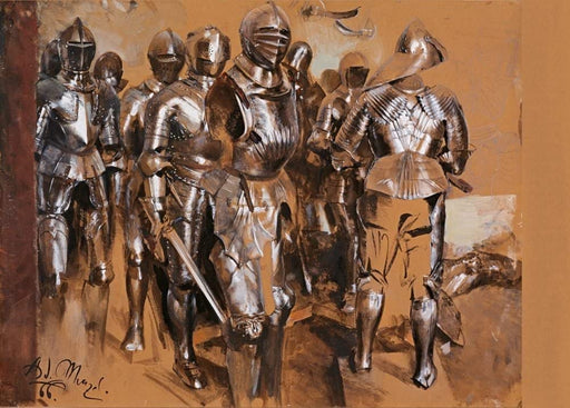 Adolph von Menzel 'Armour Chamber Fantasy', German Realism, 1866, Reproduction 250gsm A4 & A3 Vintage Classic Art Poster Print wall art poster – printed in Yorkshire