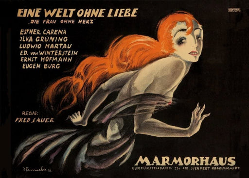 RPW Roystone Print Works Vintage Film and Theatre 'Eine Welt Ohne Liebe' Showing at The Marmorphaus, Berlin, Germany, 1920, Josef Fenneker, Reproduction 250gsm A4 & A3 Vintage Classic Movie Poster wall art poster – printed in Yorkshire