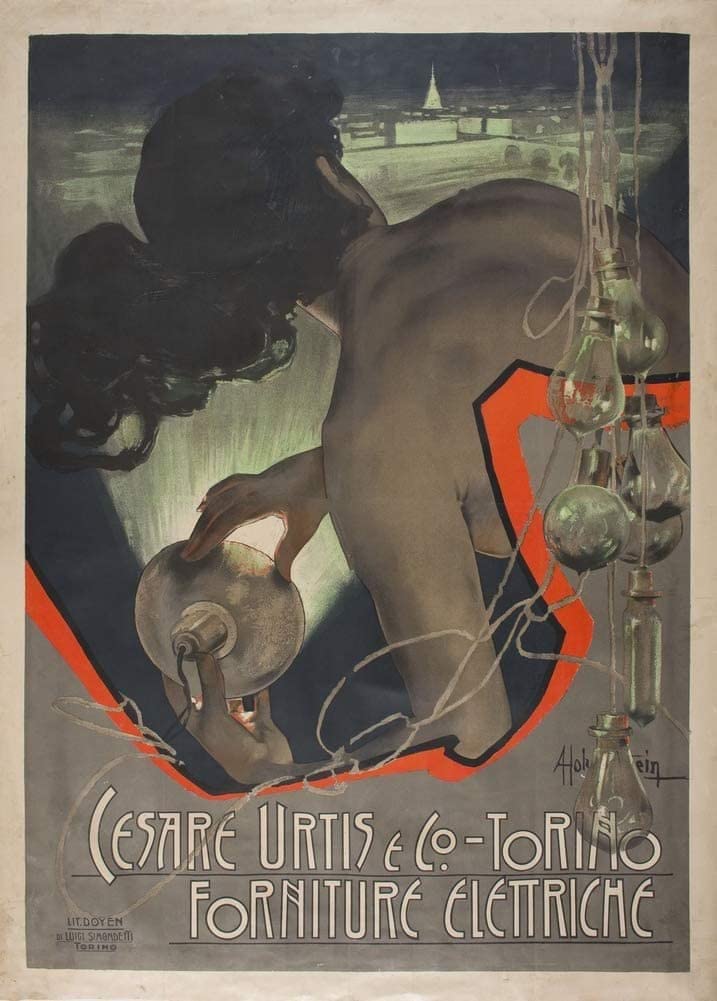 Adolfo Hohenstein 'Cesare Urtis E C', Germany, 1901, Reproduction Vintage 250gsm Classic Art Nouveau Poster Print wall art poster – printed in Yorkshire