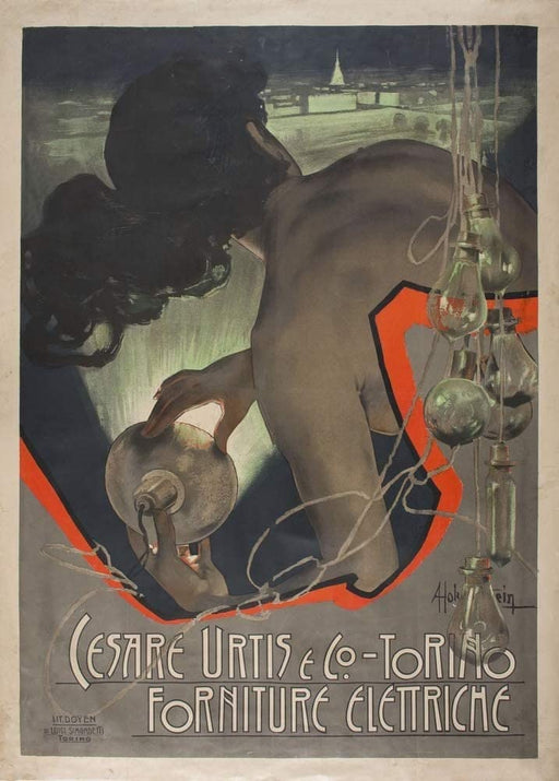 Adolfo Hohenstein 'Cesare Urtis E C', Germany, 1901, Reproduction Vintage 250gsm Classic Art Nouveau Poster Print wall art poster – printed in Yorkshire